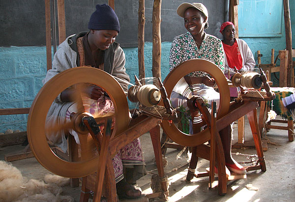 Wool spinning in Kinangop.